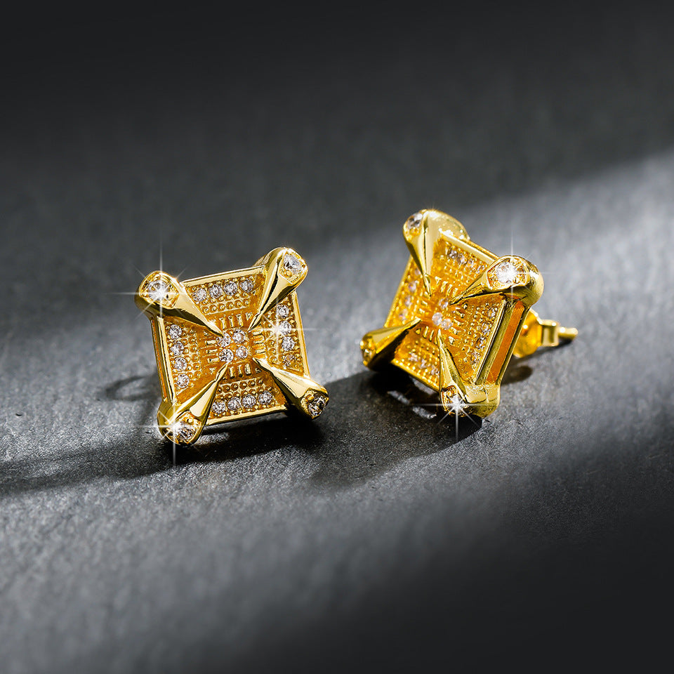 Fashion New Dragon Claw Square Stud Earrings