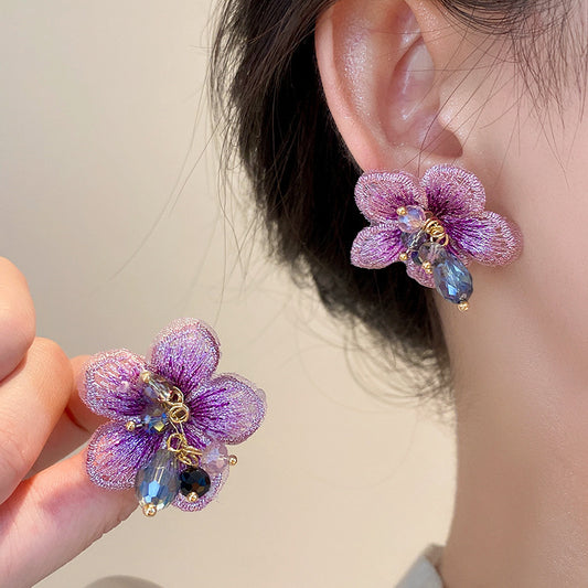 Sweet All-matching Colorful Flower Stud Earrings