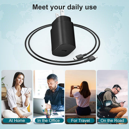 USB C Charger, Fast Charging Block, Type-C Power Adapter. the Mobile Phone Charger Is Suitable for Samsung Galaxy S25/S24 S23 S22 S21 Ultra/S20/S20 Ultra/Note 20 Ultra,Android【2-Pack】