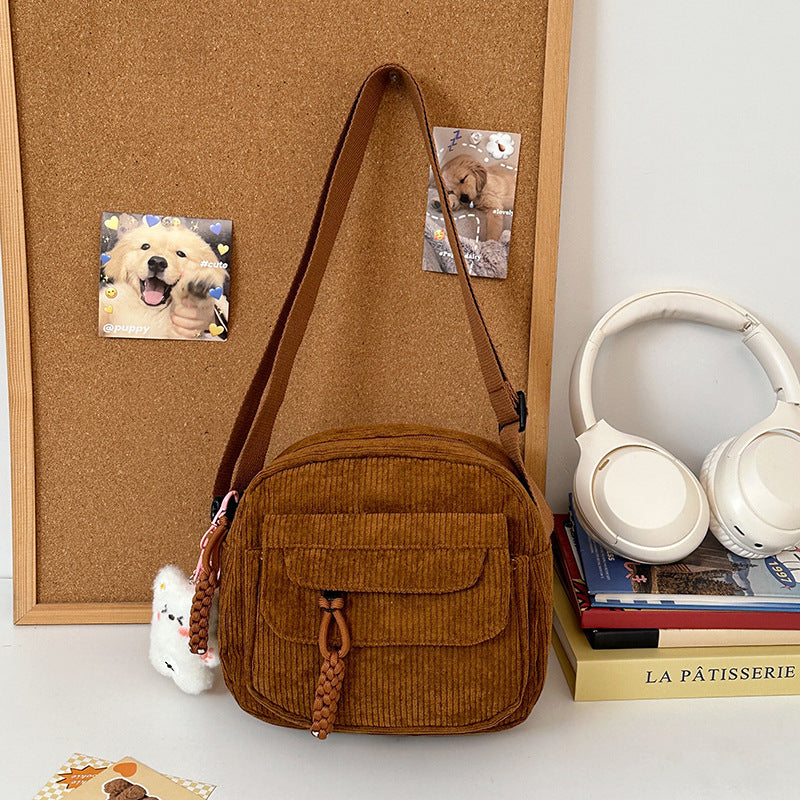 Corduroy Fashion Casual Crossbody Cute Shoulder Bag