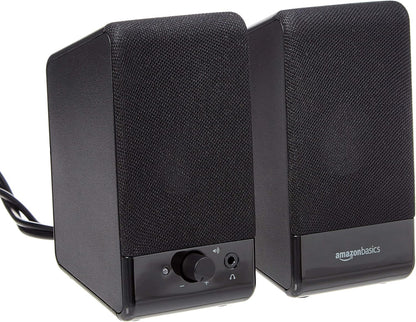 Usb-Powered Computer Speakers for Desktop or Laptop PC with Volume Control, Plug-N-Play, Black