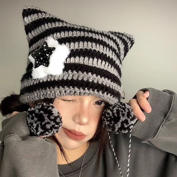 Korean Cute Thermal Head Cover Woolen Cap