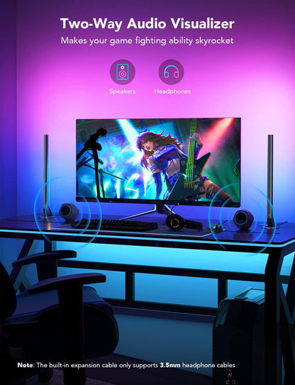 RGBIC Gaming Light Bars H6047 with Smart Controller, Wi-Fi Smart LED Gaming Lights with Music Modes and 60+ Scene Modes Built, Works with Alexa & Google Assistant, Game Room Lights Decor