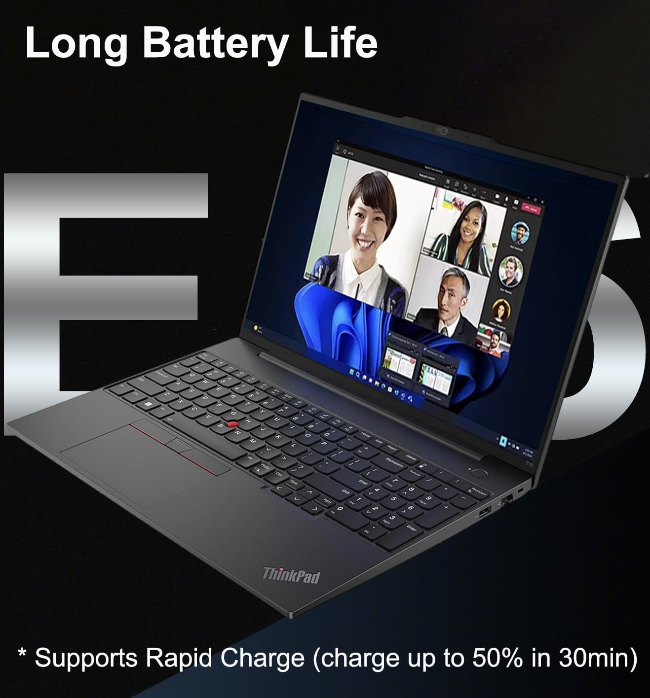 Lenovo Thinkpad E16 Gen 2 Business Laptop (16" FHD+ Touchscreen, AMD Ryzen 5 7535U (> Intel I7-1255U), 16GB DDR5 RAM, 512GB SSD) Fingerprint Reader, Webcam, Ethernet, Win 11 Pro W/ Copilot, Black