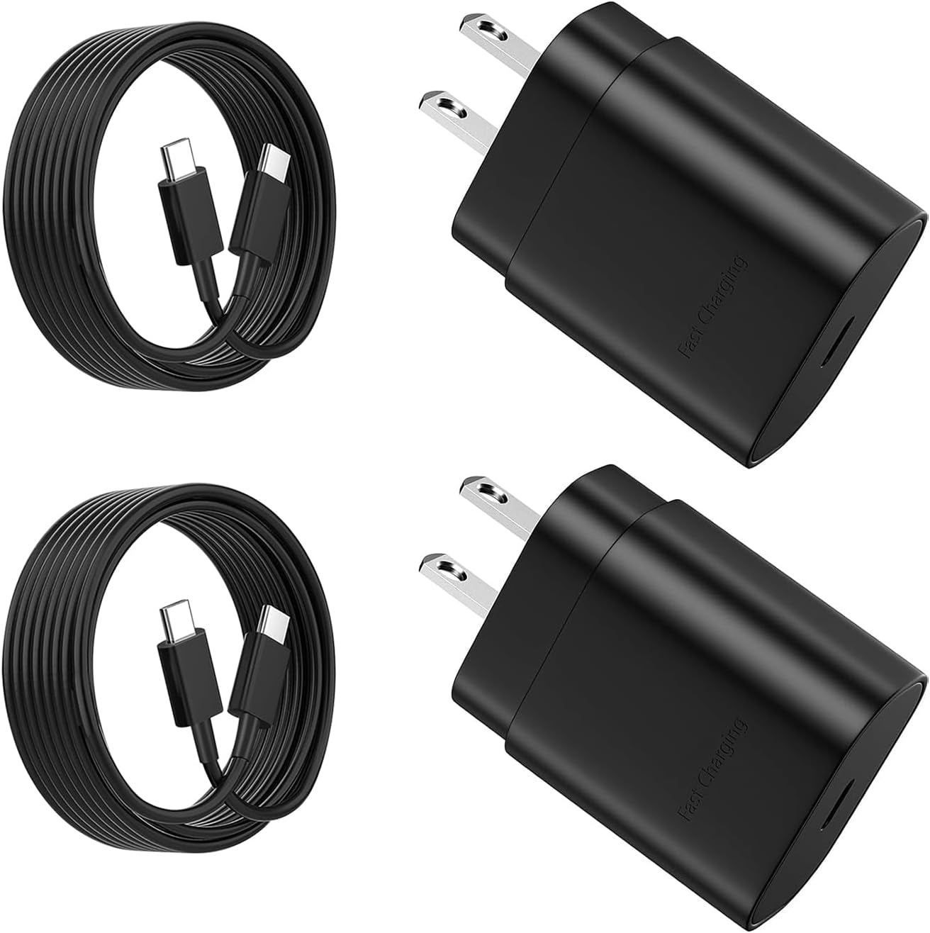 USB C Charger, Fast Charging Block, Type-C Power Adapter. the Mobile Phone Charger Is Suitable for Samsung Galaxy S25/S24 S23 S22 S21 Ultra/S20/S20 Ultra/Note 20 Ultra,Android【2-Pack】