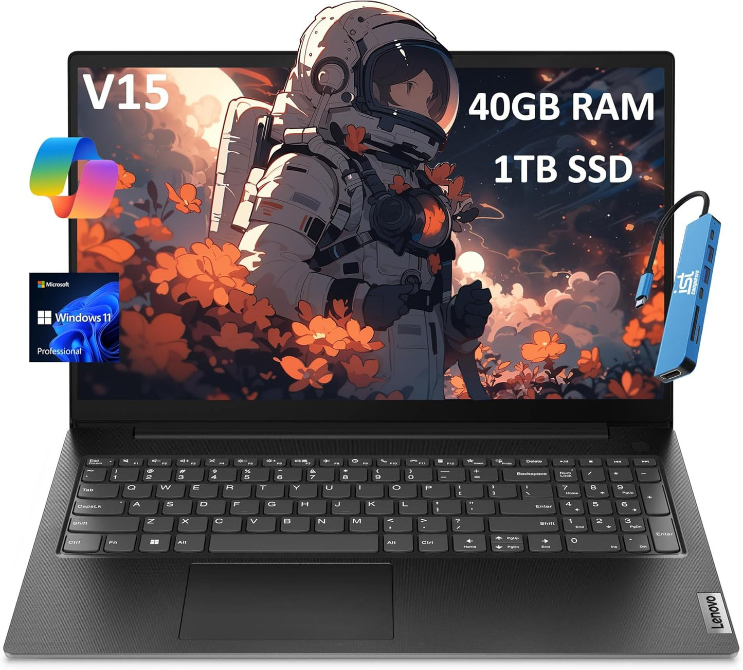 V15 Gen 4 (15.6" FHD Anti-Glare, 13Th Intel Core I5-13420H (Beat I7-1255U), 16GB RAM, 512GB SSD) for Business, Home, Military Grade, Ethernet, Webcam, IST Hub, Win 11 Pro W/Ai Copilot, Black