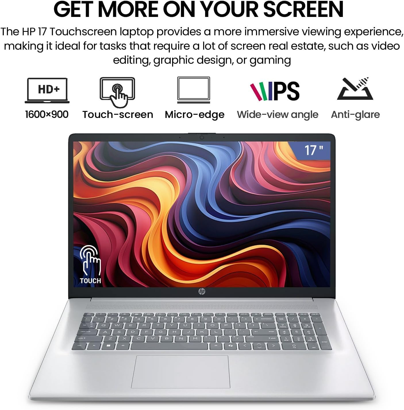 2026 HP 17 Inch Laptop Touchscreen Computer Notebook, 17.3 HD+ IPS Touch Screen Business Laptop AI PC, 15Th Gen Intel 12-Core Ultra 7, 40GB DDR5 RAM 2TB SSD | Windows 11 Pro | Backlit 10-Key | Wi-Fi 6