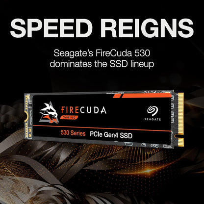 Firecuda 530 4TB Solid State Drive - M.2 Pcie Gen4 ×4 Nvme 1.4, Speeds up to 7300 Mb/S, Compatible PS5 Internal SSD, 3D TLC NAND, 1275 TBW, 1.8M MTBF, 3Yr Rescue Services (ZP4000GM3A013)