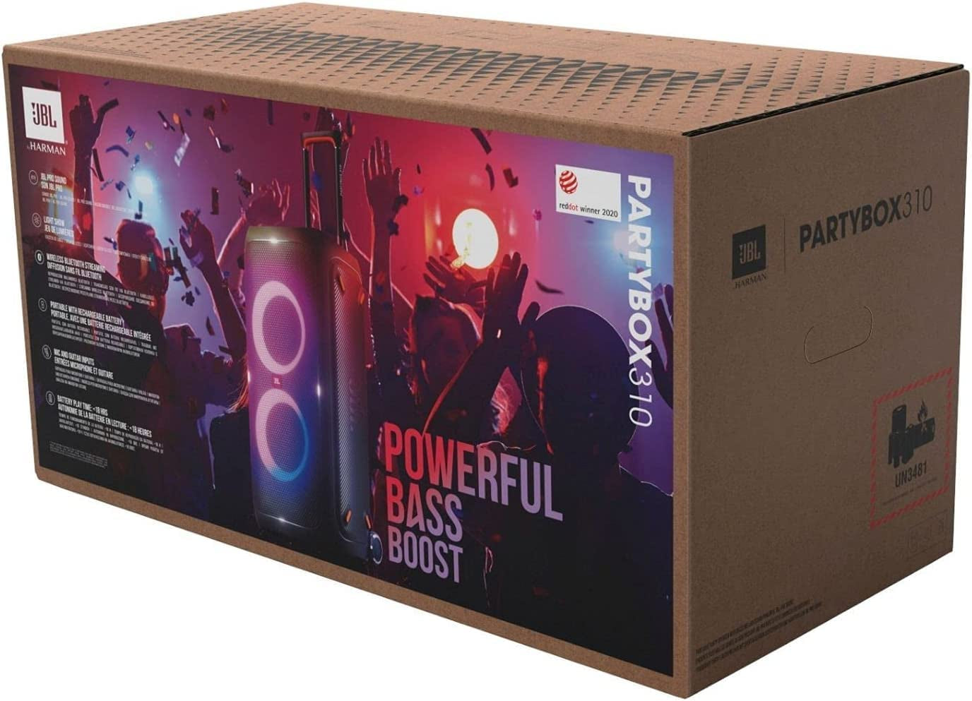 Partybox 310 - Portable Party Speaker with Long Lasting Battery, Powerful  Sound and Exciting Light Show,Black