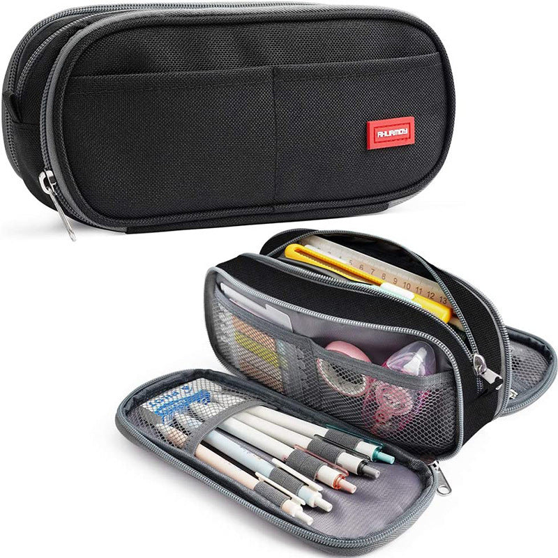 Pencil Case, Hot Sale, Large Capacity Three-layer Creative Student Multi-functional Canvas Korean Pencil Bag Pencil Case Pencil Case