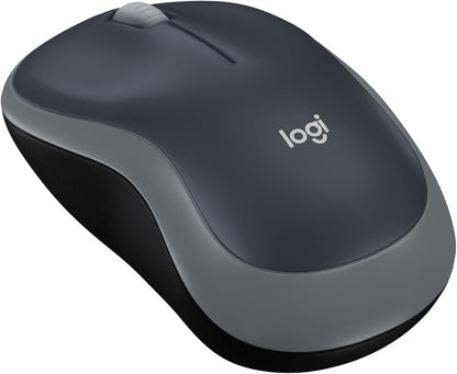 M185 Wireless Mouse, 2.4Ghz with USB Mini Receiver, 12-Month Battery Life, 1000 DPI Optical Tracking, Ambidextrous Pc/Mac/Laptop - Swift Grey