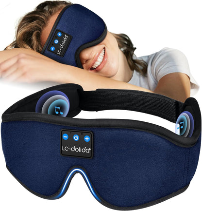 Sleeping Headphones Eye Mask, Sleep Mask with Bluetooth Headphones 3D Eye Mask Wireless Music Cotton Sleep Cover for Side Sleepers Nap Insomnia Air Travel Meditation Gifts for Unisex