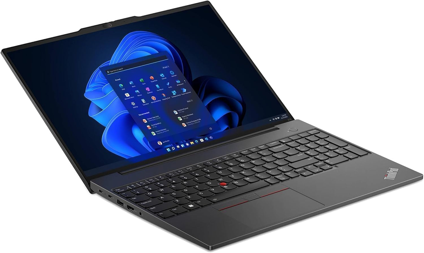 Lenovo Thinkpad E16 Gen 2 Business Laptop (16" FHD+ Touchscreen, AMD Ryzen 5 7535U (> Intel I7-1255U), 16GB DDR5 RAM, 512GB SSD) Fingerprint Reader, Webcam, Ethernet, Win 11 Pro W/ Copilot, Black