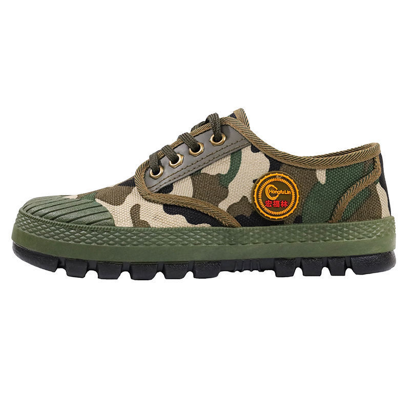 Men's Spring Breathable Outdoor Work Non-slip Wear-resistant Low-top Camouflage Training Shoes