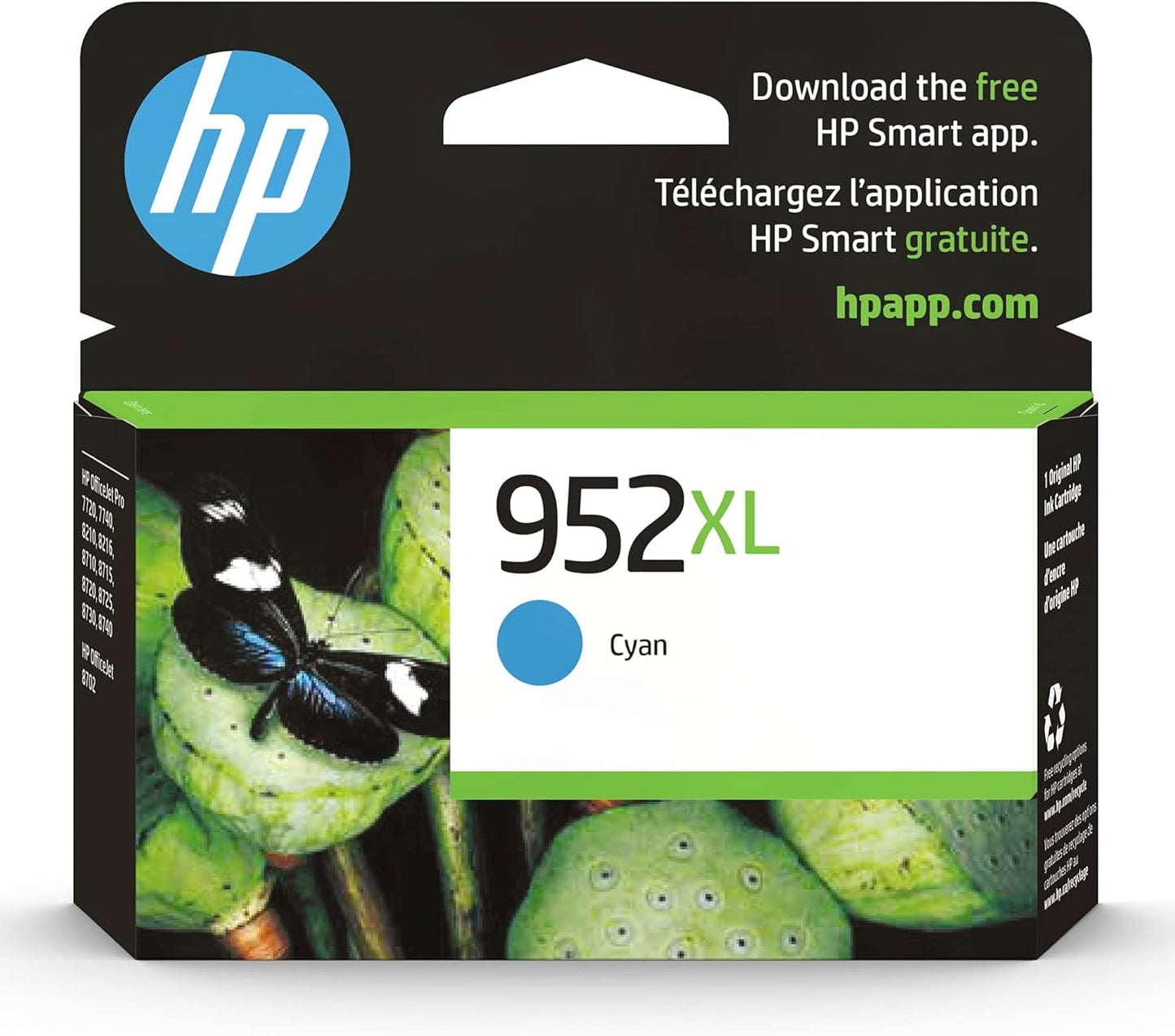 952XL Black High-Yield Ink Cartridge Printers | Works Officejet 8702 Officejet Pro 7720, 7740, 8210, 8216, 8710, 8715, 8720, 8725, 8730, 8740 | Eligible for Instant Ink | F6U19AN