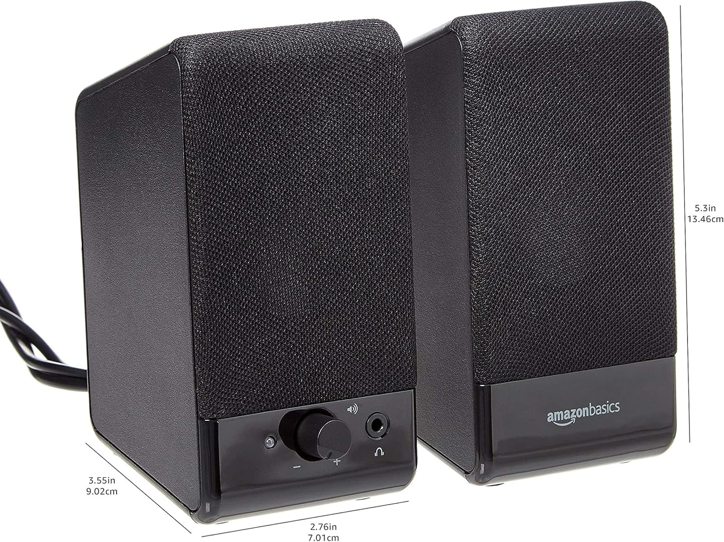Usb-Powered Computer Speakers for Desktop or Laptop PC with Volume Control, Plug-N-Play, Black