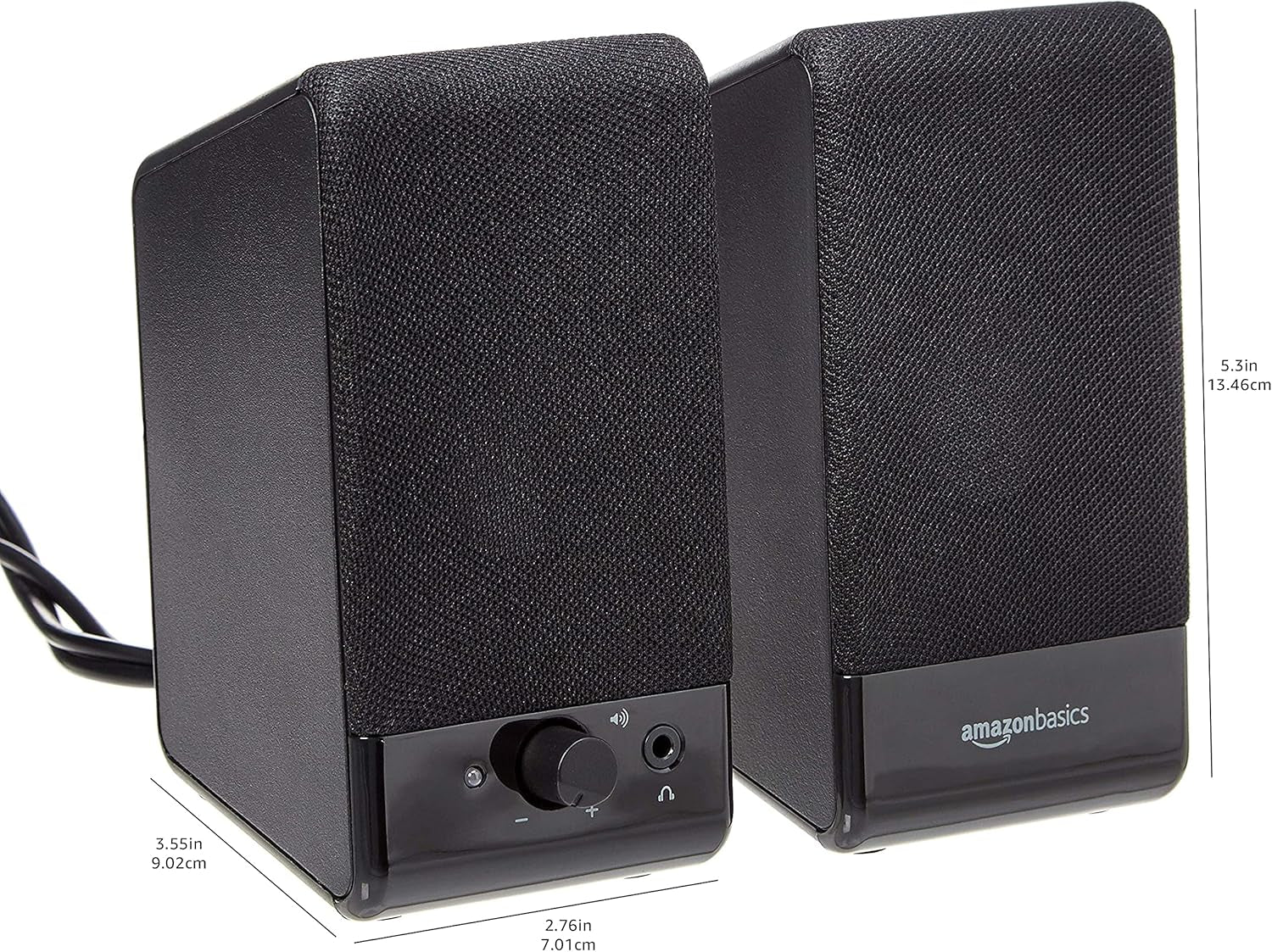 Usb-Powered Computer Speakers for Desktop or Laptop PC with Volume Control, Plug-N-Play, Black