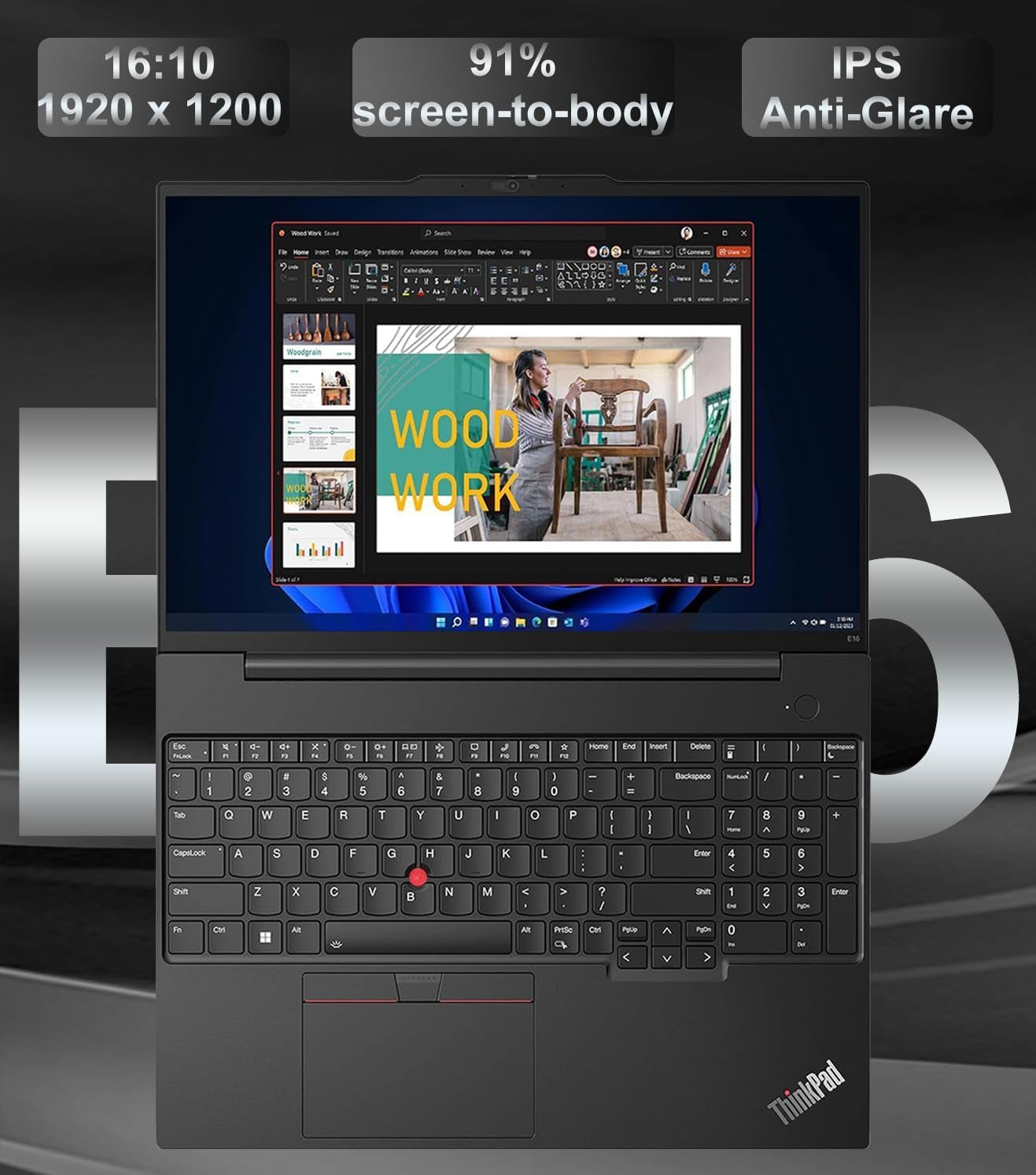 Lenovo Thinkpad E16 Gen 2 Business Laptop (16" FHD+ Anti-Glare, AMD Ryzen 7 7735U (> Intel I7-1355U), 16GB DDR5, 512GB SSD) Backlit, Fingerprint, Wi-Fi, Ethernet, 1080P Webcam, Win 11 Pro W/ Copilot