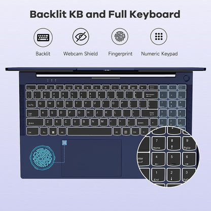 15.6" IPS Fhd-Gaming-Laptop, AMD Ryzen 5 6600H 32GB DDR5 RAM 1TB SSD (Beat I7-1165G7, 6 Cores up to 4.5Ghz) AMD Radeon 660M GPU 100W USB-C PD Fast Charger Backlit Keyboard Fingerprint