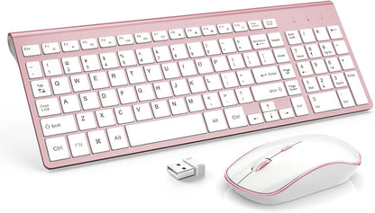 Wireless Keyboard and Mouse Combo,2.4G Compact and Quiet Wireless Keyboard,Ergonomic and Portable Design for Computer, Windows,Desktop, PC, Laptop-Cangling Green