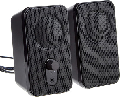 Usb-Powered Computer Speakers for Desktop or Laptop PC with Volume Control, Plug-N-Play, Black