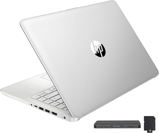 Stream 14" HD Brightview Laptop, Intel Celeron N150, 16GB RAM, 288GB Storage (128GB Emmc + 160GB Docking Station Set), Intel UHD Graphics, 720P Webcam, Wi-Fi, 1 Year Office 365, Win 11 S, Silver