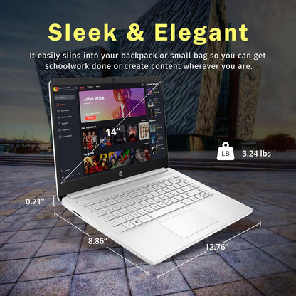 Stream 14" HD Brightview Laptop, Intel Celeron N150, 16GB RAM, 288GB Storage (128GB Emmc + 160GB Docking Station Set), Intel UHD Graphics, 720P Webcam, Wi-Fi, 1 Year Office 365, Win 11 S, Silver