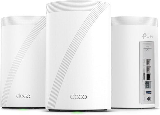 Deco 7 Pro BE17000 Tri-Band Wi-Fi 7 Whole Home Mesh System | 9-Stream 17Gbps | 10G RJ45/SFP+ Combo | Multi-Gig Wired Backhaul | up to 8500 Sq.Ft | Homeshield, MLO, 320 Mhz (Deco BE77 3-Pack)