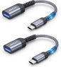 USB C to USB Adapter [2 Pack], Type C 3.0 OTG Cable on the Go Type C Male to USB a Female Adapter Compatible with Macbook, Iphone 16 Pro Max/16 Plus/16E/15, Samsung Galaxy S25/S24/S23-Red